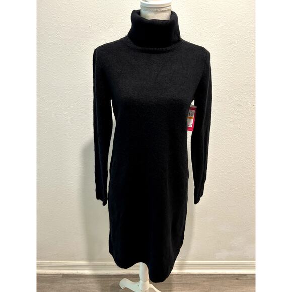 Vince Camuto Women's Dress Black Size Small Turtle Neck Above Knee Long Sleeve - Picture 7 of 9